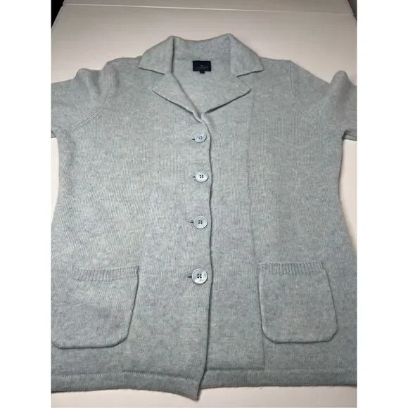 CASHMERE COLLECTION Knit Cardigan Women's Size XL Button Long Sleeve Light Blue - Picture 10 of 11